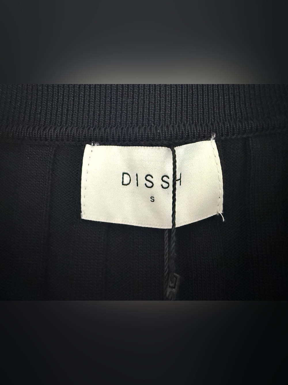 DISSH Black Rib Knit Polo Crop Button Up Top Sweater NWT Size S - Picture 3 of 10